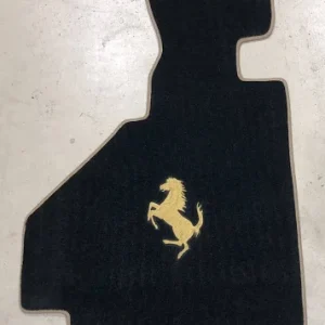 Ferrari embroidered floor mat set black with yellow horse